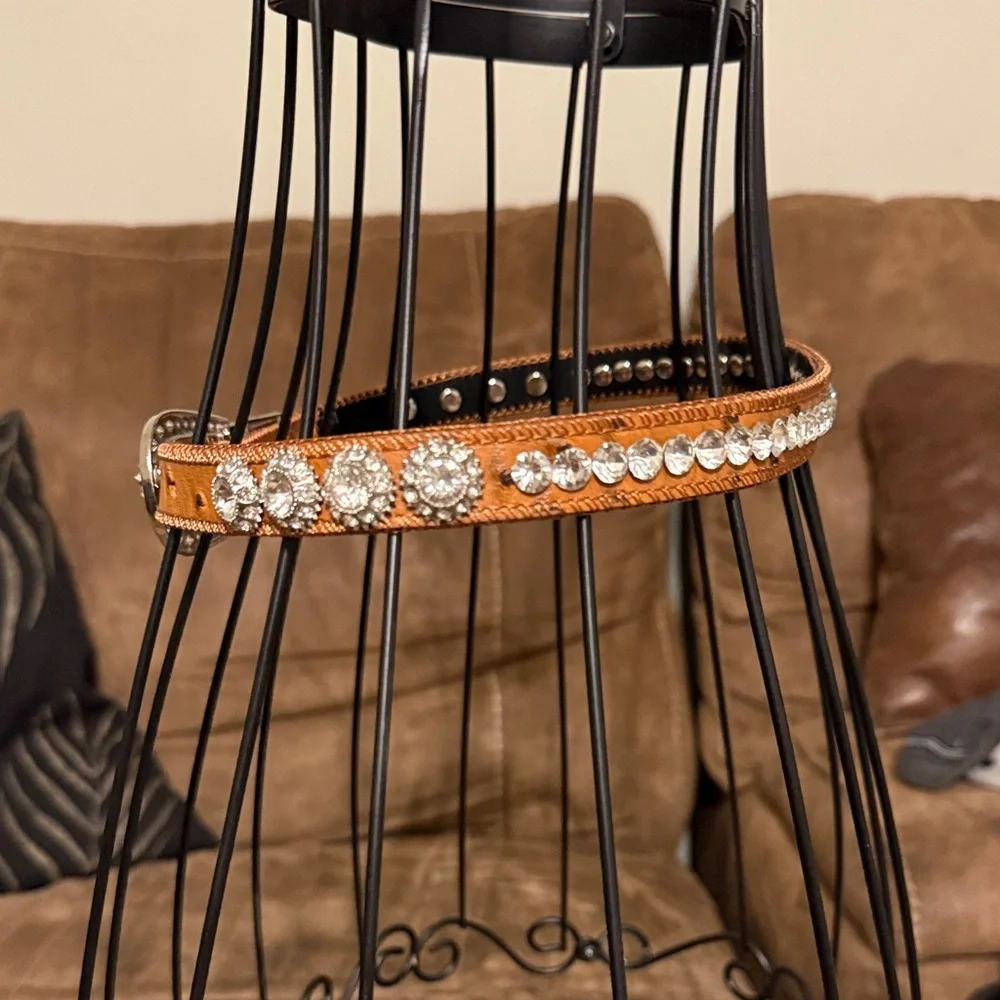 Elegant Brown Rhinestone Belt